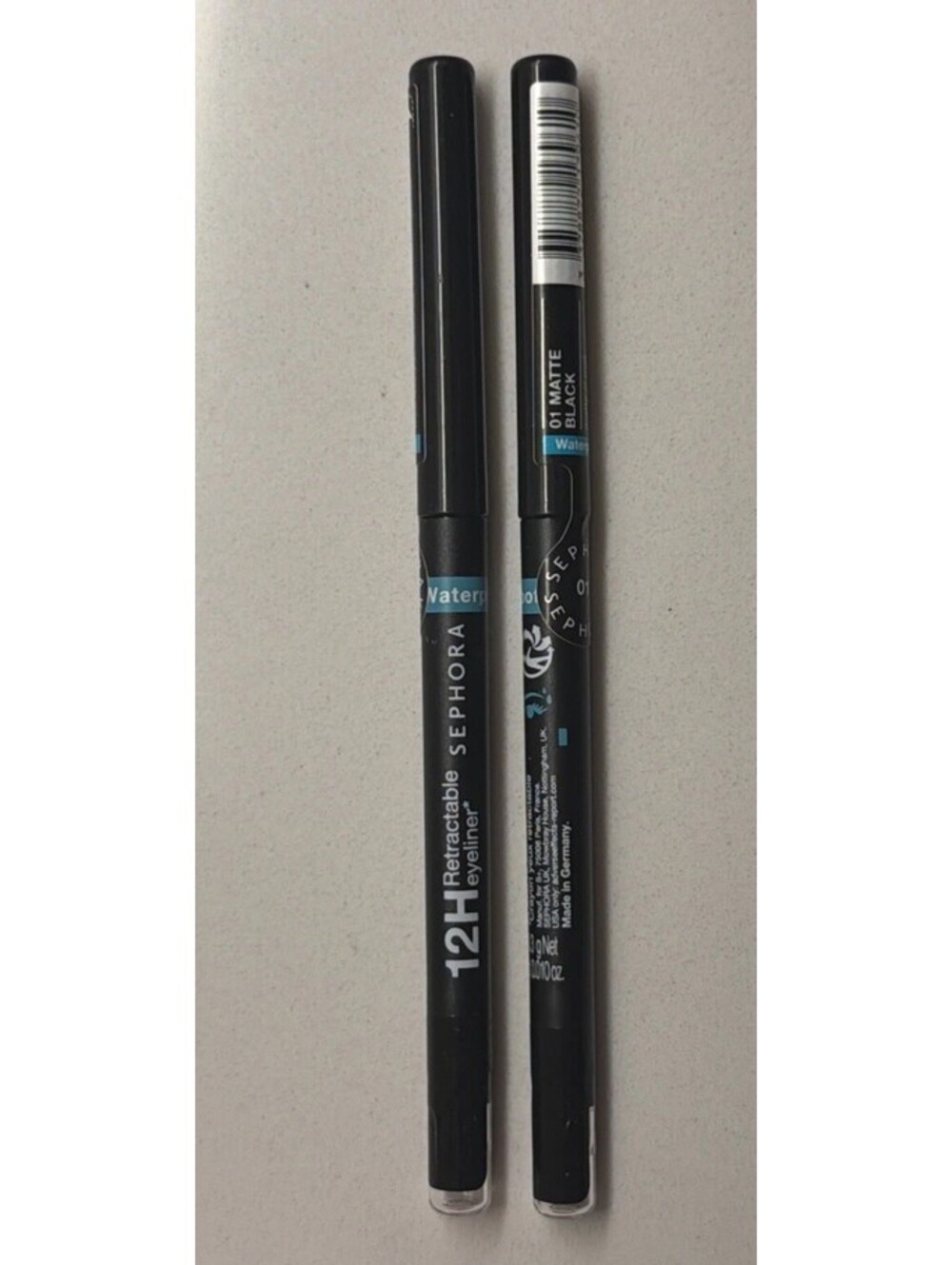 Set of 2 Sephora Matte 01 Black Waterproof 12HR Retractable Eyeliner NEW Sealed